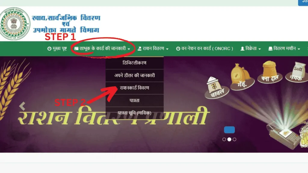 aahar jharkhand gov in ration card